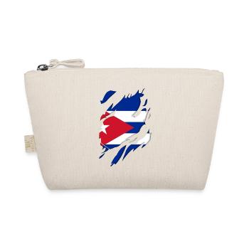 Kuba Flagge zerrissenes Motiv - Bio-Täschchen - Natur - Vorne