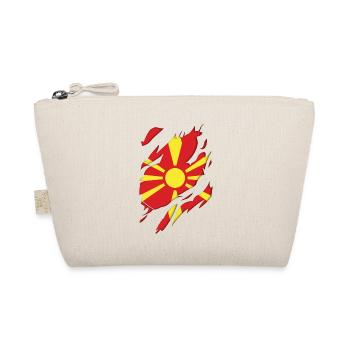 North Macedonia Macedonia Flag Torn Motif - Organic Pouch - nature - Front