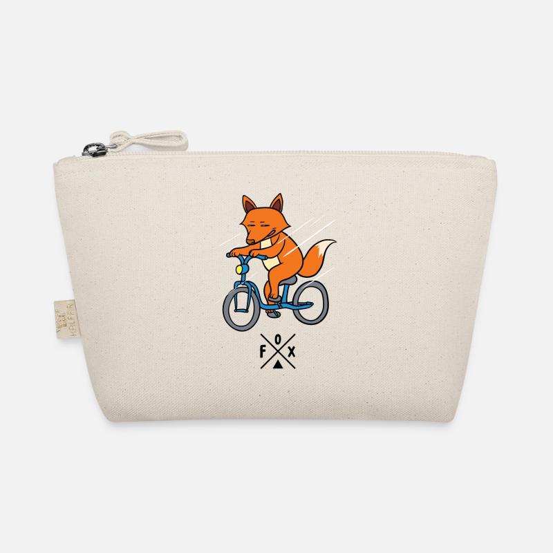 Fuchs Auf Fahrrad Fox Füchse Geschenk - Bio-Täschchen - Natur