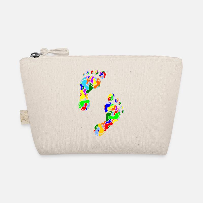 colorful footprints - Organic Pouch - nature