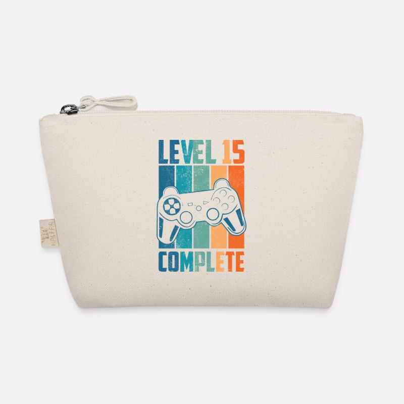 15th birthday gamer gaming level saying gift Organic Pouch