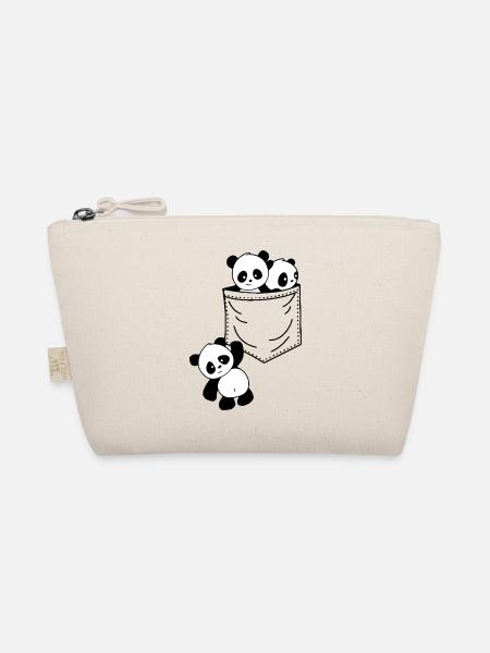 Panda pocket - Organic Pouch - nature - Front