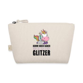 Noch näher es klatscht Glitzer Einhorn Geschenk - Bio-Täschchen - Natur - Vorne