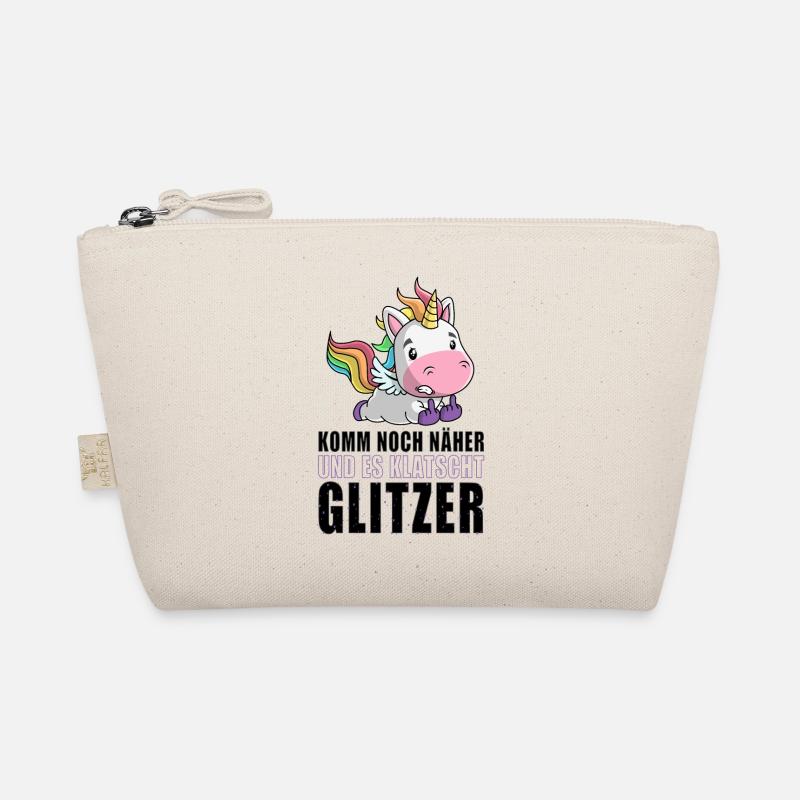 Noch näher es klatscht Glitzer Einhorn Geschenk Bio-Täschchen