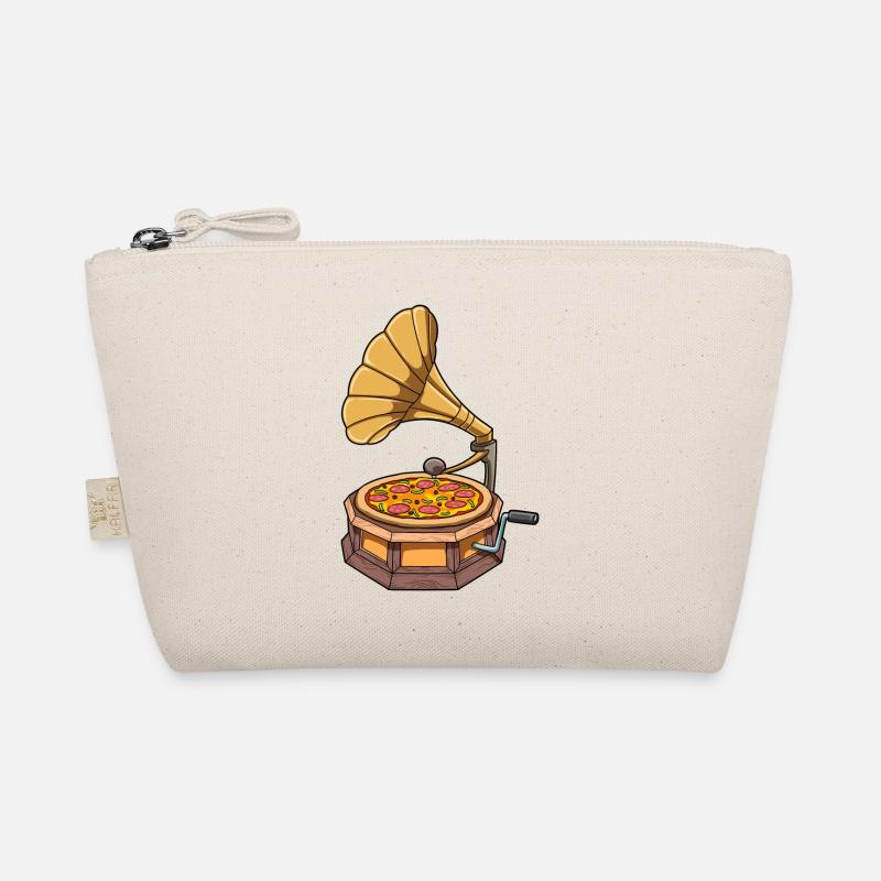 Funny Pizza Gramophone Record Player Organic Pouch