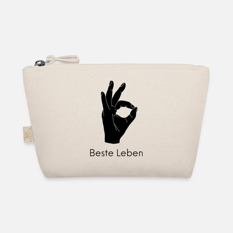 Beste Leben Hand schwarz Bio-Täschchen