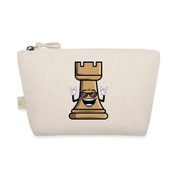 Chess piece tower gift for chess players - Organic Pouch - nature - Front