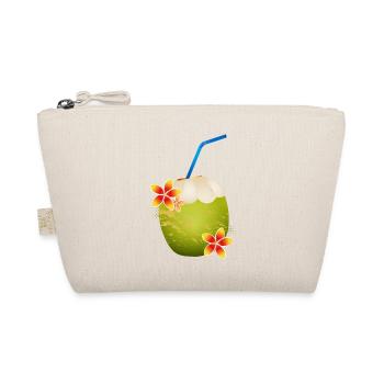 Coconut cocktail decorated with flower & drinking straw - Organic Pouch - nature - Front