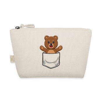 Bear Breast Pocket Brown Bear Teddy Bear - Organic Pouch - nature - Front