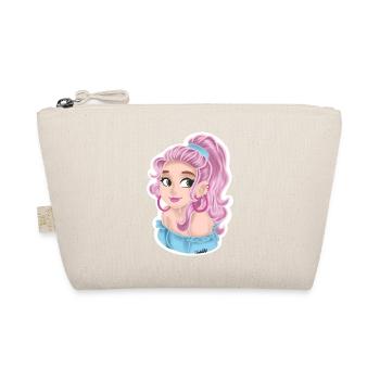 Cute Pink Hair Girl - Organic Pouch - nature - Front