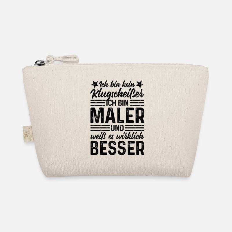 Maler lustiger Spruch Ich bin kein Klugscheißer - Bio-Täschchen - Natur