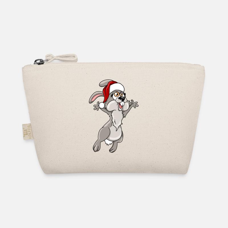 Süßer Hase liebt Weihnachten - Bio-Täschchen - Natur