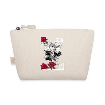 Yin und Yang Koi mit Rosen - Bio-Täschchen - Natur - Vorne