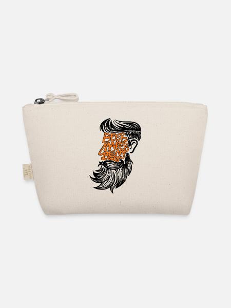 Beard Statement Humorous Full Beard Beard Wearer - Organic Pouch - nature - Front