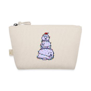 Chonky Seal Schneemann Weihnachtslichter Pixel Art - Bio-Täschchen - Natur - Vorne
