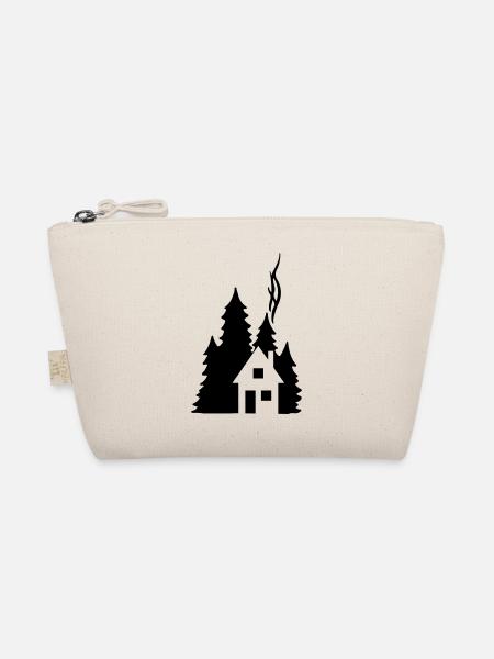 Waldhaus Tannen Silhouette - Cozy Nature Design - Organic Pouch - nature - Front