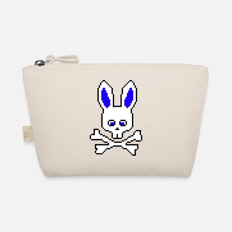 Skull Rabbit Blue Organic Pouch