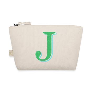 Lettre J verte géante prénom naissance - Trousse biologique - nature - Devant