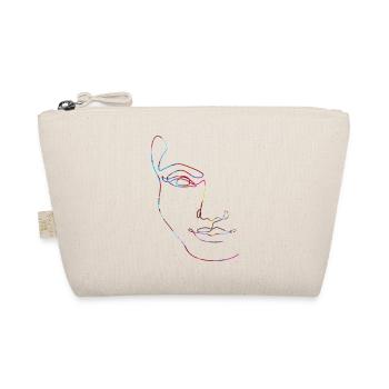 Line art female silhouette Female faces face - Organic Pouch - nature - Front