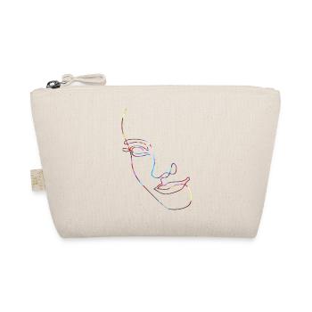 Line art female silhouette Female faces face - Organic Pouch - nature - Front