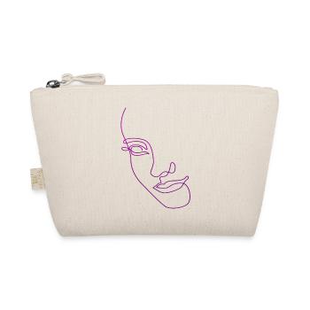 Line art female silhouette Female faces face - Organic Pouch - nature - Front