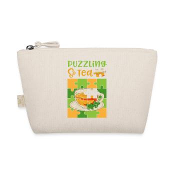 Tea and Puzzles Funny Saying Jigsaw Puzzling - Organic Pouch - nature - Front