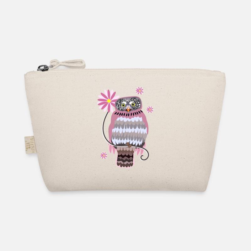 Eule mit Blumen Bio-Täschchen