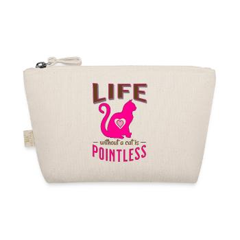 Pink Life without a cat is pointless Cat Sleep Shi - Organic Pouch - nature - Front