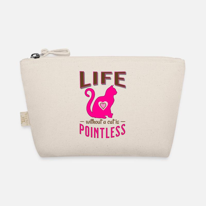 Pink Life without a cat is pointless Cat Sleep Shi Organic Pouch