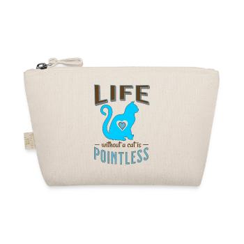 Blue Life without a cat is pointless Cat Sleep - Organic Pouch - nature - Front