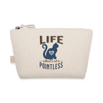 Life without a cat is pointless Cat Sleep navyblue - Organic Pouch - nature - Front