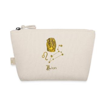 Zodiac sign Leo 3D, gold - Organic Pouch - nature - Front
