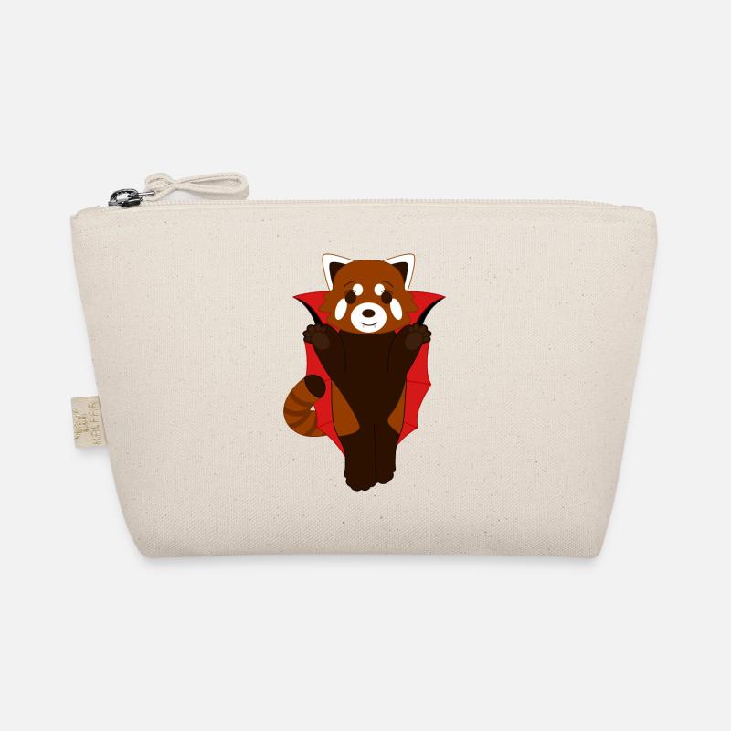 Red panda disguised as a vampire for Halloween Organic Pouch