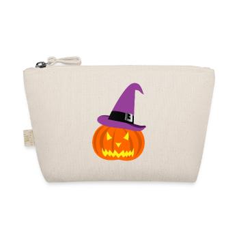 Halloween Kürbis und Hut - Bio-Täschchen - Natur - Vorne