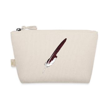 Grande plume marron dessinée à la main (milan rouge) - Trousse biologique - nature - Devant