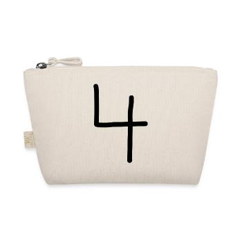 4 Number four number black birthday - Organic Pouch - nature - Front
