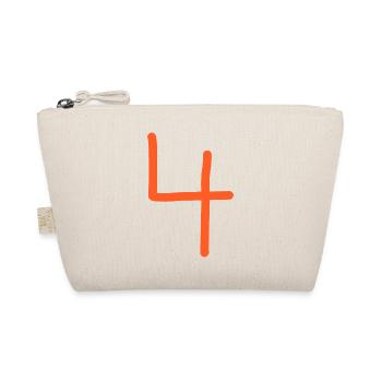 4 Number four number orange birthday - Organic Pouch - nature - Front