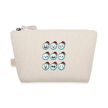 9 snowballs with Christmas hat - Organic Pouch - nature - Front