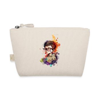 Cartoon little boy with glasses color one - Bio-Täschchen - Natur - Vorne
