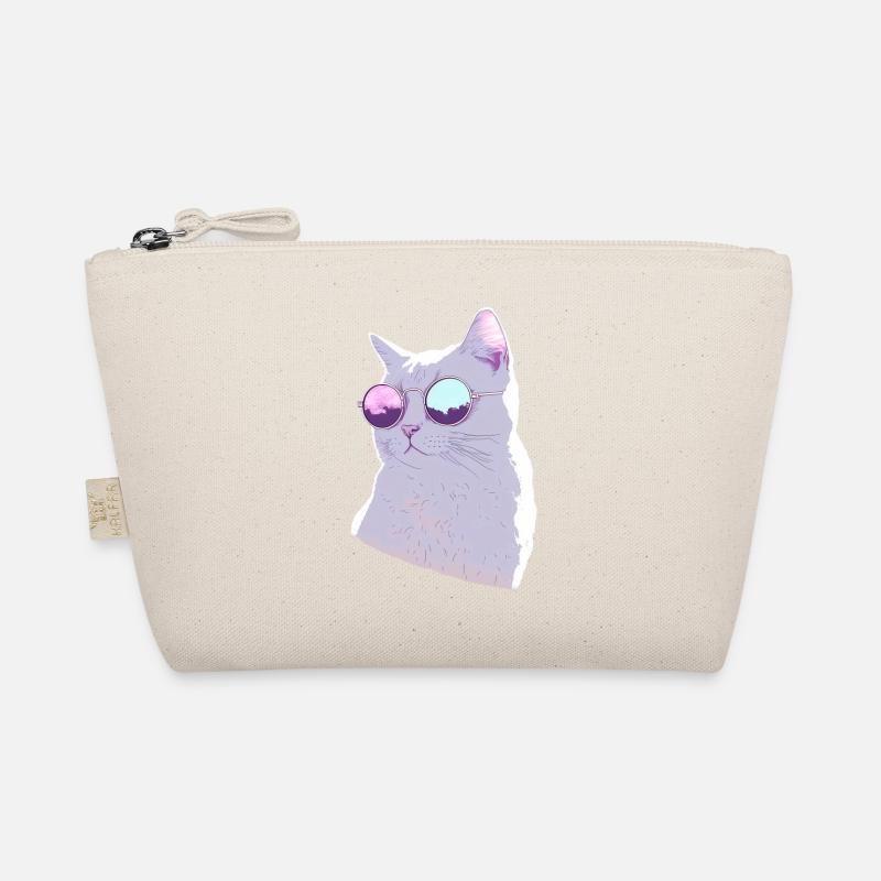 Katze mit Sonnenbrille - Bio-Täschchen - Natur