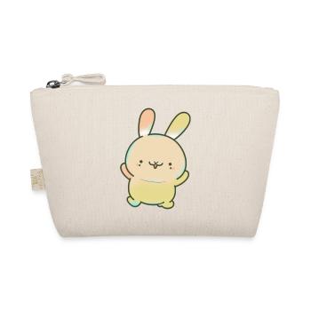 Kawaii Cute Happy Dancing Rabbit - Organic Pouch - nature - Front