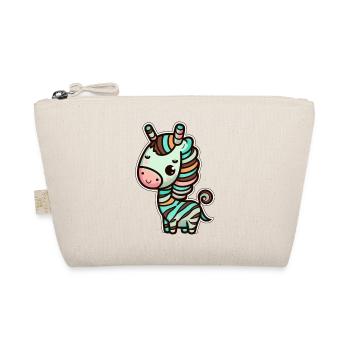 Kawaii Cute Happy Rainbow Zebra - Organic Pouch - nature - Front