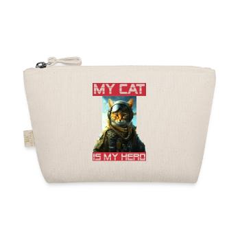 My cat as a pet is my hero as a pilot - Organic Pouch - nature - Front