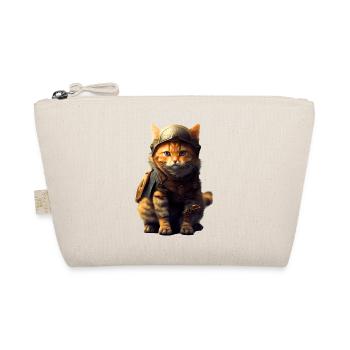 Katze in Mittelalter Outfit gekleidet mimt Ritter - Bio-Täschchen - Natur - Vorne