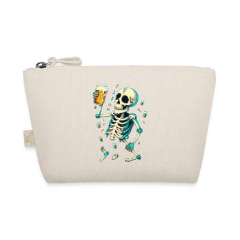 Funny skeleton with beer - Organic Pouch - nature - Front