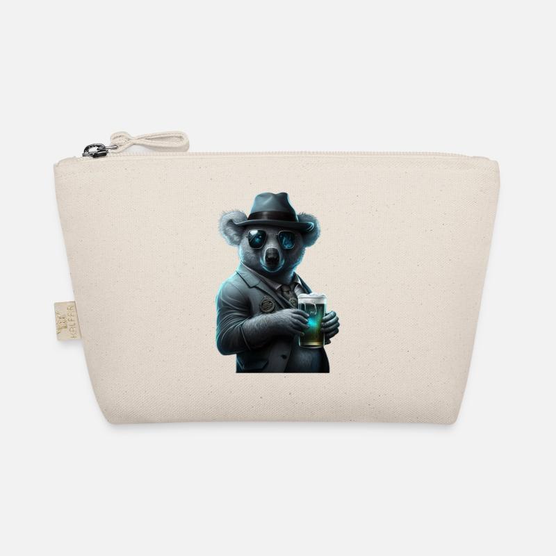 Koala in a suit with beer and sunglasses Organic Pouch