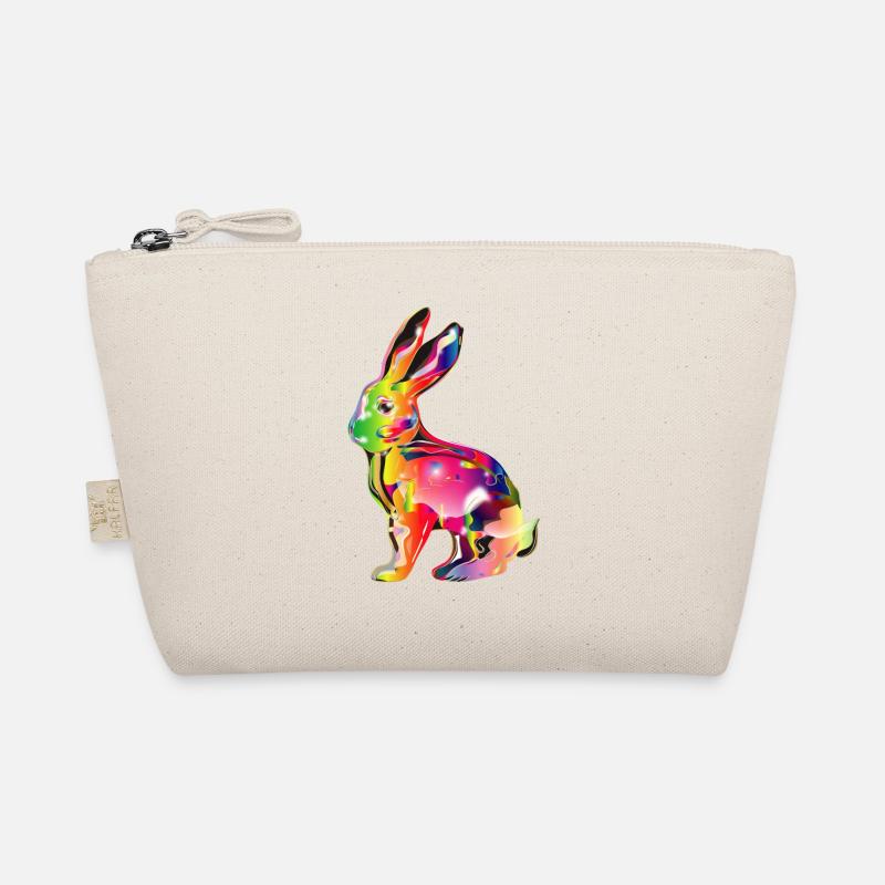 colorful shimmering rabbit Organic Pouch