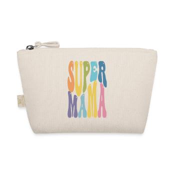 Super Mama Mom Mommy Mummy Mum Mami Retro Groovy - Organic Pouch - nature - Front