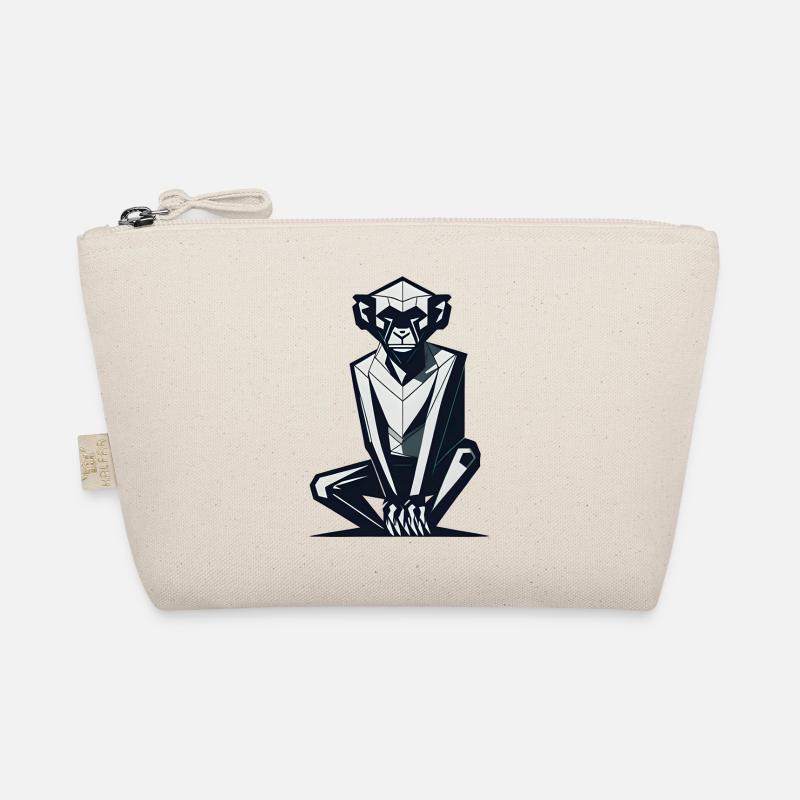 Geometric Monkey - Organic Pouch - nature