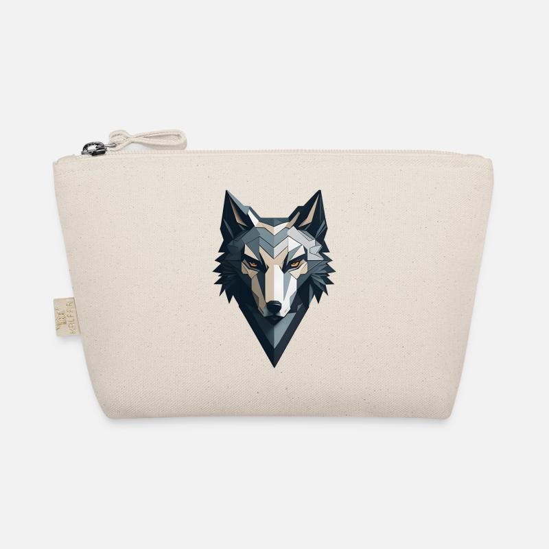 Geometric Wolf - Organic Pouch - nature